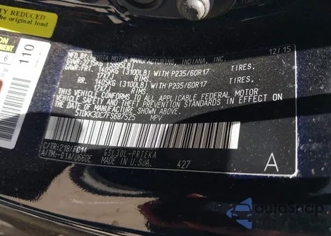 2015 Toyota Sienna Le 8 Passenger from USA, damaged, VIN 5TDKK3DC7FS687525